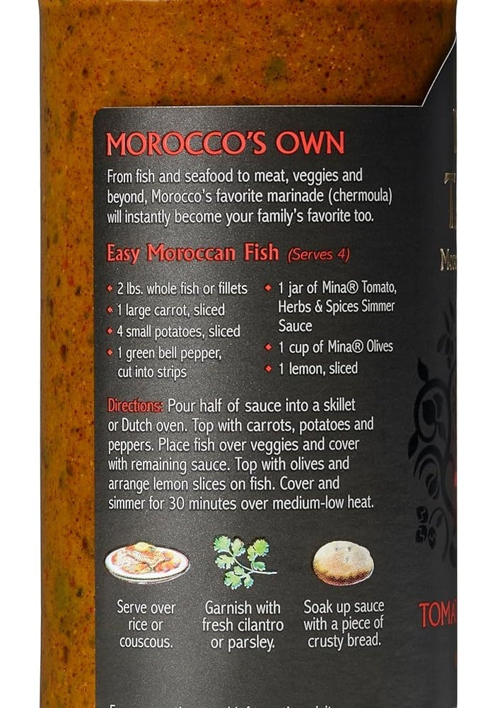 Mina Tagine Moroccan Fish Cooking Sauce with Paprika, Cilantro, and Tomato - 12 Oz - Image 3