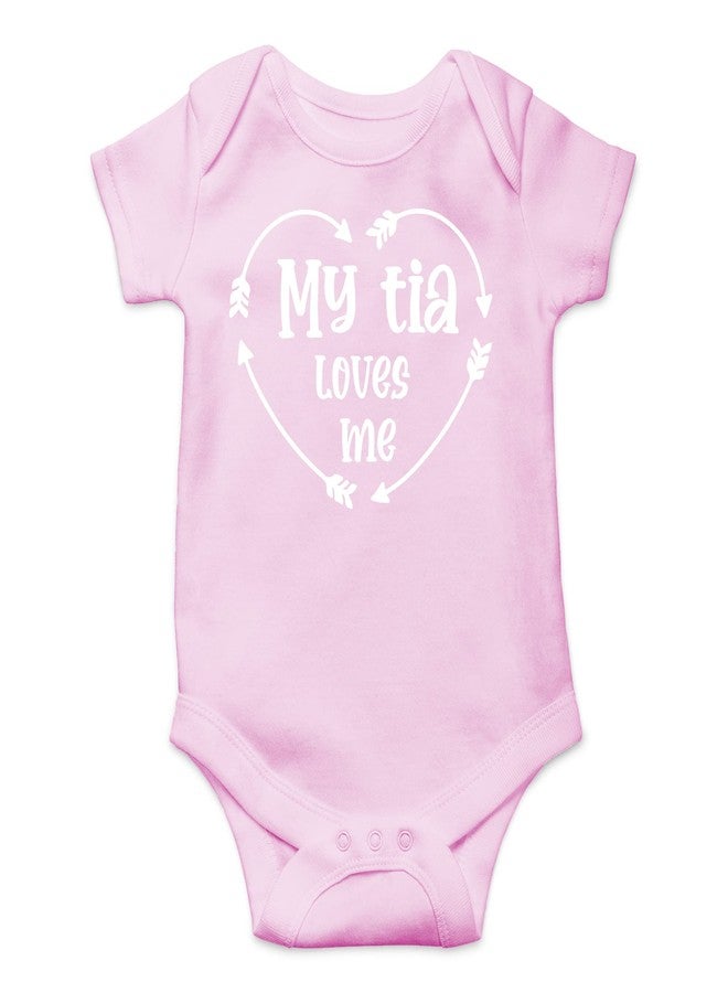 CBTwear My Tia Loves Me - Baby Clothes - Funny Newborn Bodysuit Outfits for Boys and Girls (Newborn, Pink) - Image 1