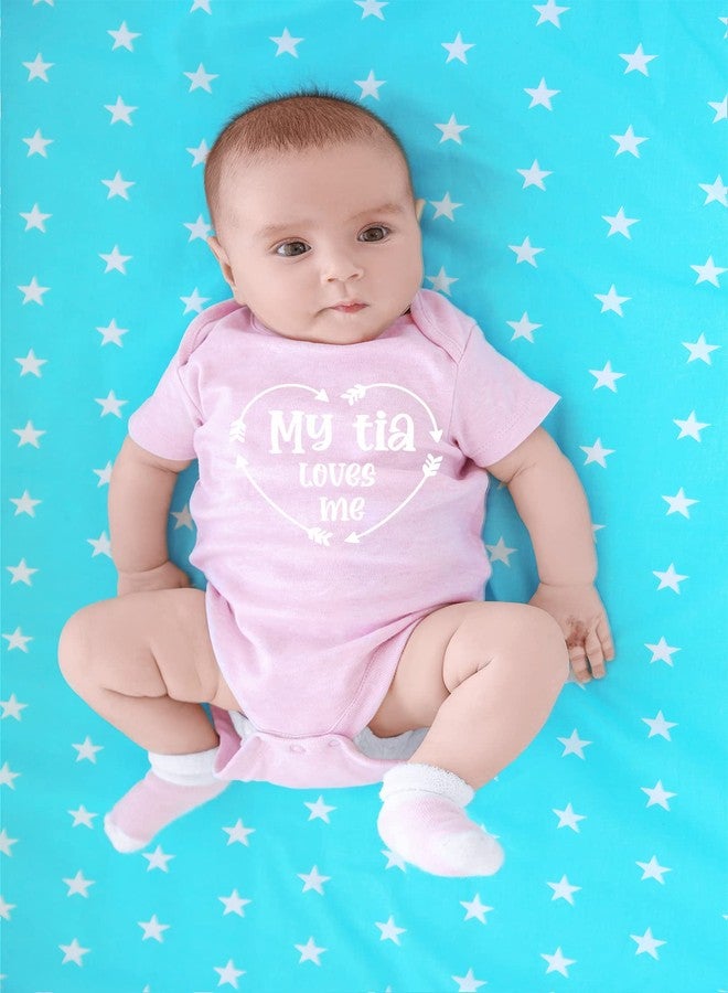 CBTwear My Tia Loves Me - Baby Clothes - Funny Newborn Bodysuit Outfits for Boys and Girls (Newborn, Pink) - Image 4