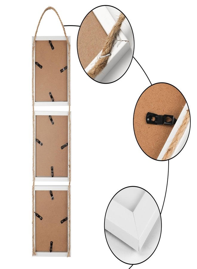 Lavezee مجموعة إطارات صور معلقة بيضاء من لافيزي، مقاس 5×7 بوصة، قطعتان، إطار عمودي بست فتحات، مصمم لعرض صور مقاس 5×7 بوصة لتزيين الجدران - Image 5