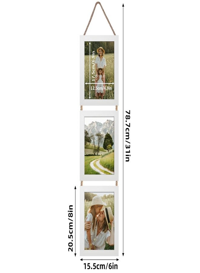 Lavezee مجموعة إطارات صور معلقة بيضاء من لافيزي، مقاس 5×7 بوصة، قطعتان، إطار عمودي بست فتحات، مصمم لعرض صور مقاس 5×7 بوصة لتزيين الجدران - Image 2