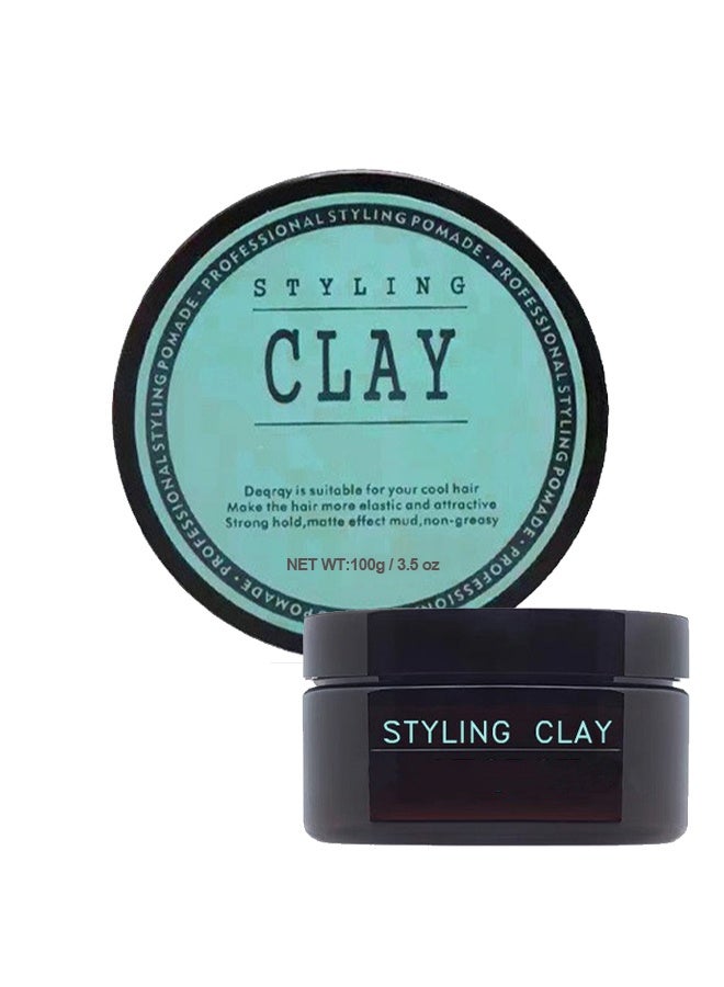 كلاي تصفيف الطين ، كريم صب الألياف المرنة للرجال ، ألياف الشعر للرجال ، مثل جل الشعر مع ثبات عالي ولمعان منخفض ، 100 مل - Image 1