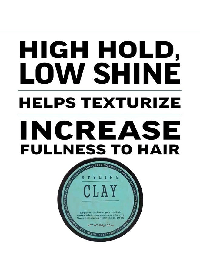 كلاي تصفيف الطين ، كريم صب الألياف المرنة للرجال ، ألياف الشعر للرجال ، مثل جل الشعر مع ثبات عالي ولمعان منخفض ، 100 مل - Image 2