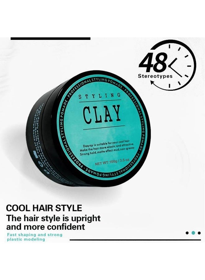 كلاي تصفيف الطين ، كريم صب الألياف المرنة للرجال ، ألياف الشعر للرجال ، مثل جل الشعر مع ثبات عالي ولمعان منخفض ، 100 مل - Image 5