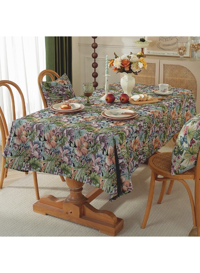 American Country Style Floral Oil Painting Tablecloth