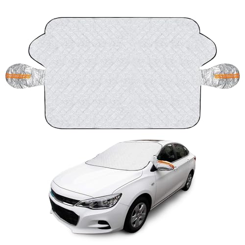FreshDcart Nylon Car Windshield Sunshade & Snow Cover - Universal Ice Snow Guard, Ideal For Winter & Summer - Universal Fit For Cars, Trucks, And Suvs (Silver Pack Of 1) - Image 1