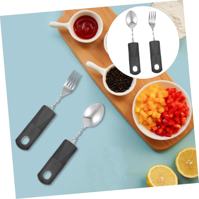 Shaky Hand Elderly Fork Spoon Cutlery For Disabled Patients Convenient Grip Kitchen Utensils - Image 5