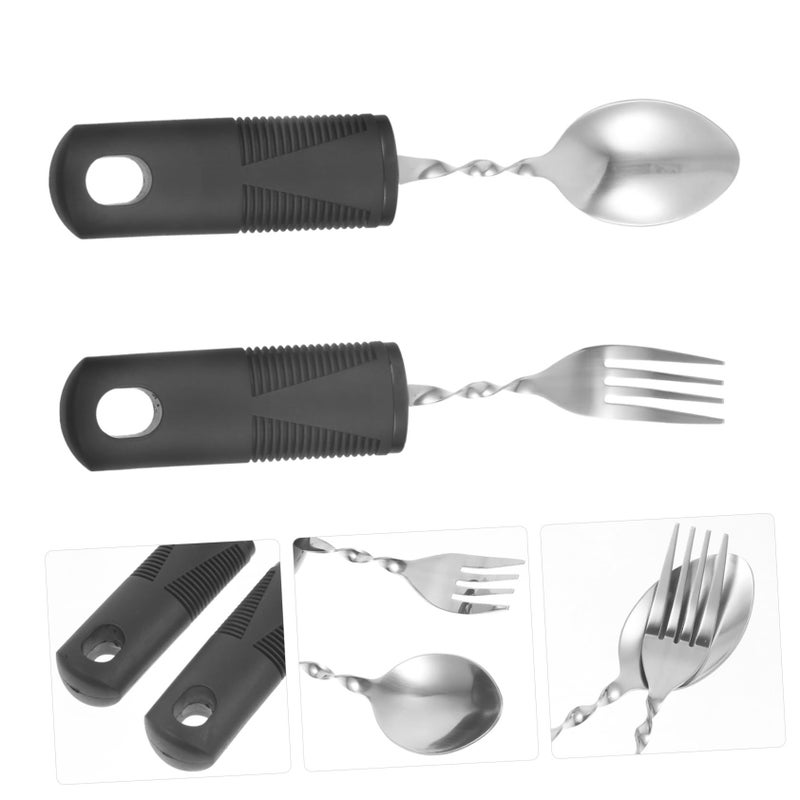 Shaky Hand Elderly Fork Spoon Cutlery For Disabled Patients Convenient Grip Kitchen Utensils - Image 4