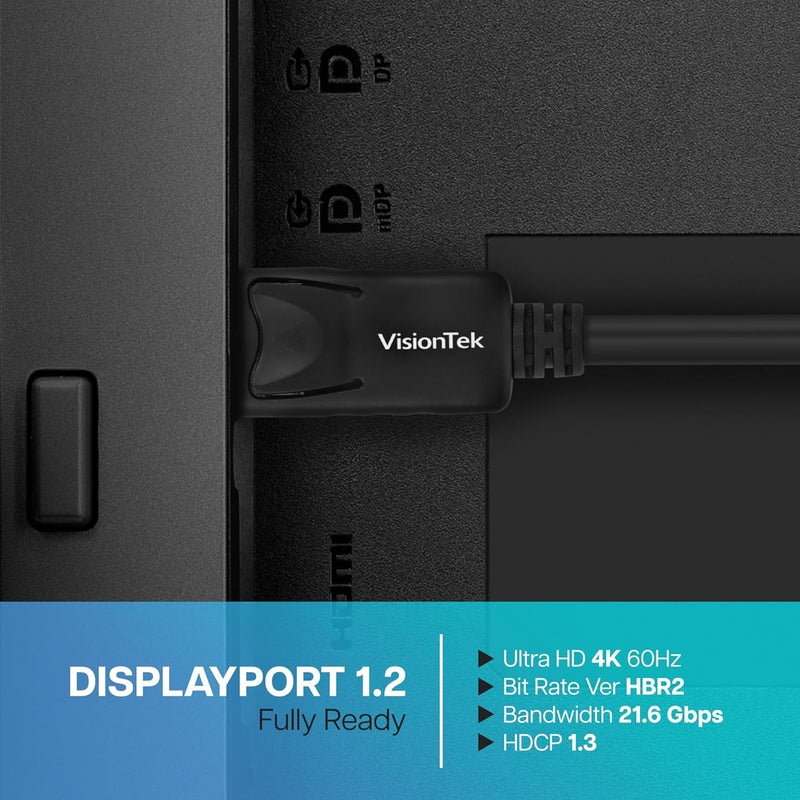 VisionTek DisplayPort to DisplayPort (M/M) 2 Meter Cable (901211) - Image 1