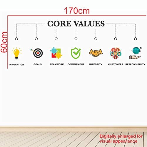 StickMe 'Core Values - Office - Inspirational - Motivational - Quotes - Wall Sticker' -SM740 (Multi Colour, Vinyl - 170cm X 60 cm), Self-Adhesive - Image 2