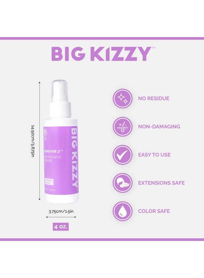 Big Kizzy Tape in Extension Remover (8oz) & Tape Ins Residue Remover (4oz), Big Kizzy Remover 1 + Remover 2 - Fastest Two Step System to Remove Tape in Extensions and Tape Ins Residue - Image 4