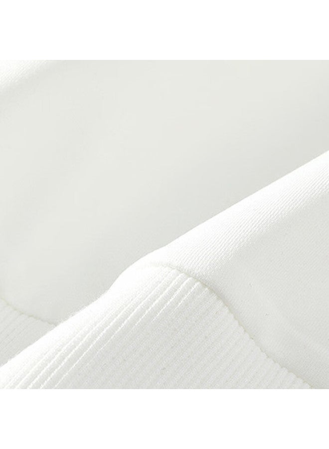Nasa Marvel Men's Autumn Winter Sweatshirt Fleece Thickened Loose Fit Crewneck Sports Pullover White Pink Fleece L - Image 4