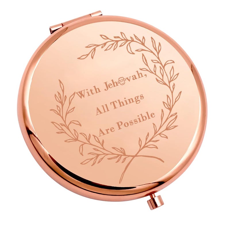 MAOFAED Bible Verse Gift Bible Quote Compact Mirror for Women Christian Gift Travel Mirror Pocket Mirror