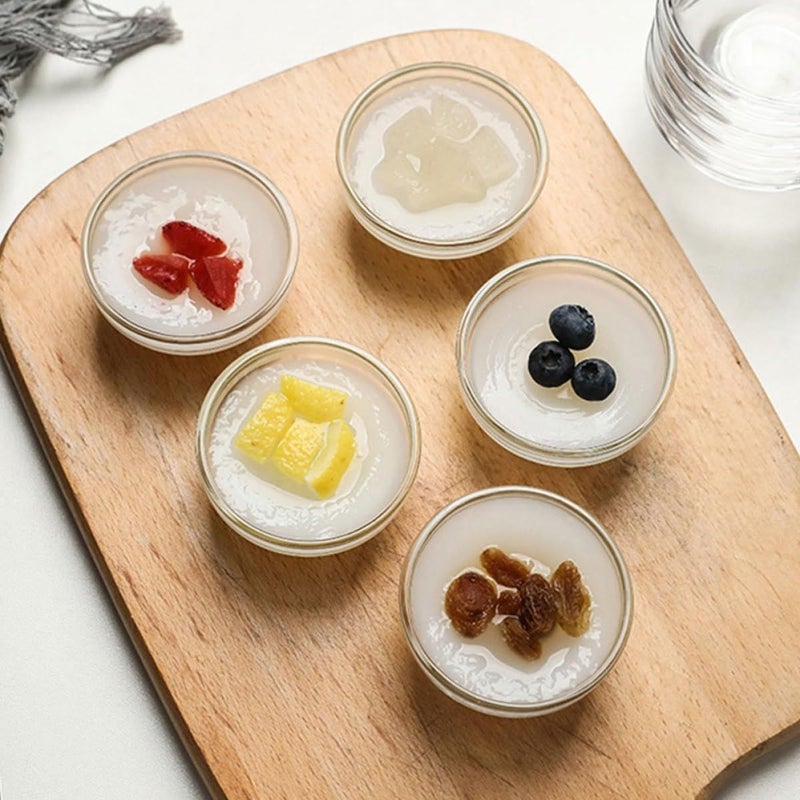 Small Glass Dessert Bowls Set of 2 for Pudding Ice Cream Fruit Salad Snacks Serving - Image 5