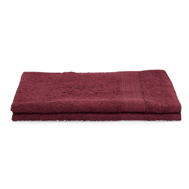 Spaces 100% Cotton Hand Towel Ultra Absorbency Easy Care Light Weight (Solid 40CMX60CM)-Maroon - Image 3