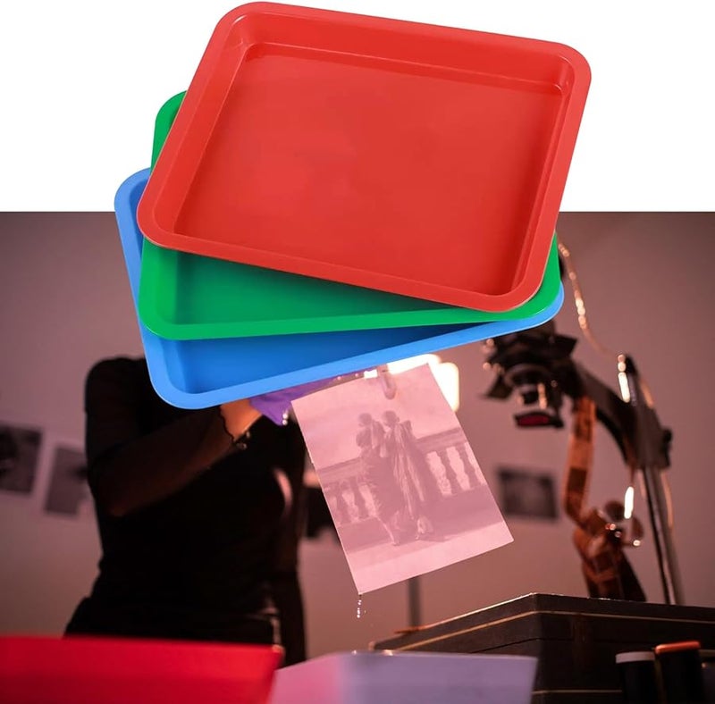 Red Professional Photo Processing Tray Darkroom Film Paper Developer Developing Kit - Image 5