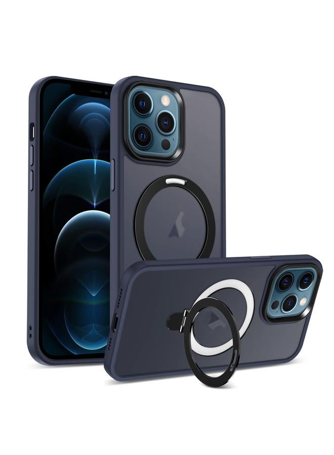 Zaboon Case For iPhone 12 Pro Max Skin-feel MagSafe Holder PC Hybrid TPU Phone Case - Image 1