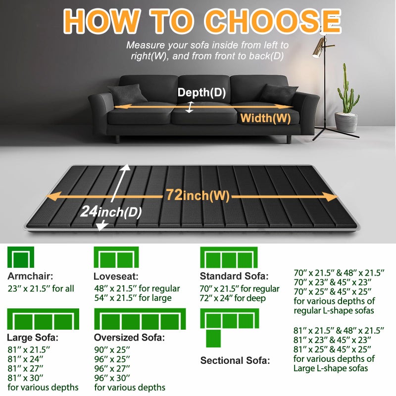 LAVEVE Heavy Duty Couch Cushion Support Board for Sagging Sofa, 24''x72'' Extra Thick Solid Wood Under Couch Insert with Anti-Slip Dots, Repair Sagging Spring Sofa and Replace Worn Cushions - Image 5