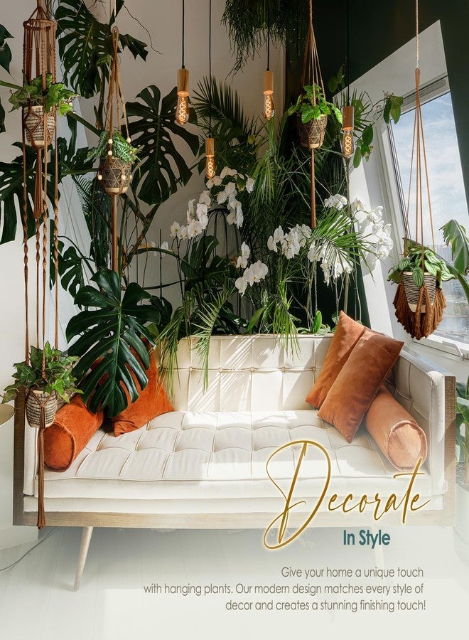 ANROYE Macrame Plant Hanger for Indoor Set of 4, Bohemian Hanging Planter with Tassels for Flower Pot, Boho Decorative Houseplant Rope Holder for Home Decor Bedroom Window Farmhouse - Image 4