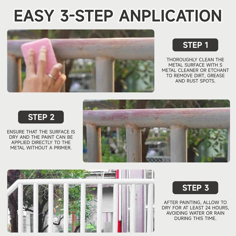 محول الصدأ ثنائي الوظيفة، طلاء مانع الصدأ للمعادن، محول الصدأ وختم السيارات الفائق، طلاء وقائي طويل الأمد ضد الصدأ (35 أونصة، أسود) - Image 4