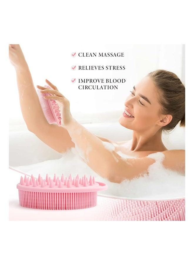 2 Pieces Silicone Body Scrubber, Exfoliating Brush, 2 In 1 Bath And Shampoo Brush, Scalp Massager, Lathers Well, Long Lasting, Easy To Clean,And More Hygienic Than Traditional Loofah  - Image 4