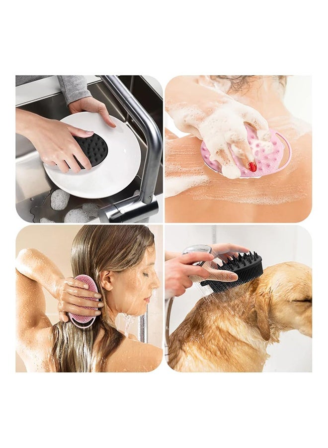 2 Pieces Silicone Body Scrubber, Exfoliating Brush, 2 In 1 Bath And Shampoo Brush, Scalp Massager, Lathers Well, Long Lasting, Easy To Clean,And More Hygienic Than Traditional Loofah  - Image 5