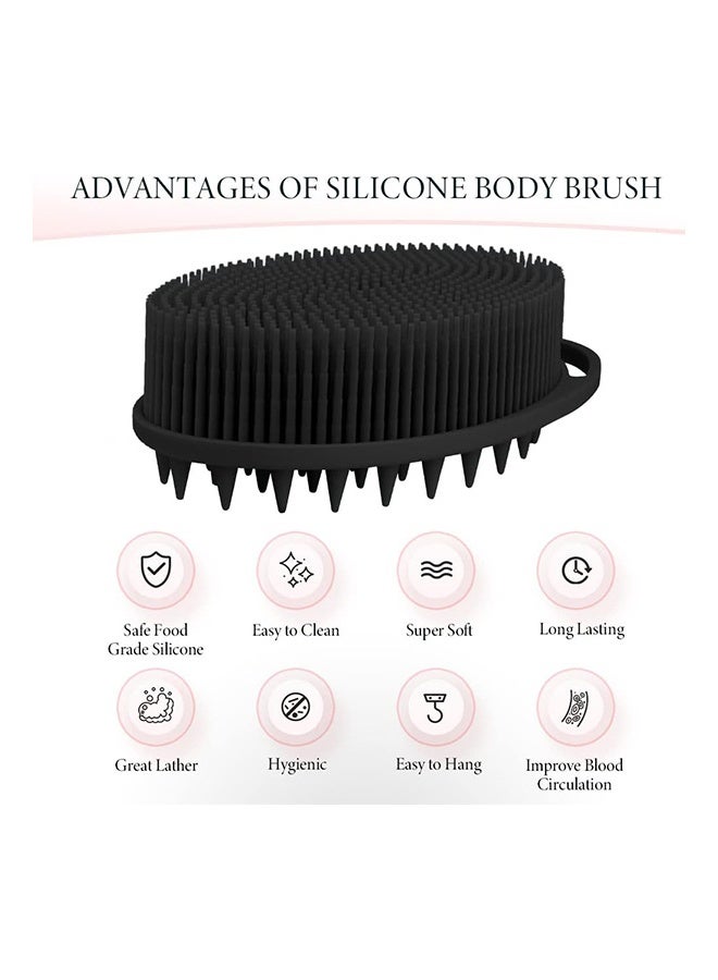 2 Pieces Silicone Body Scrubber, Exfoliating Brush, 2 In 1 Bath And Shampoo Brush, Scalp Massager, Lathers Well, Long Lasting, Easy To Clean,And More Hygienic Than Traditional Loofah  - Image 2
