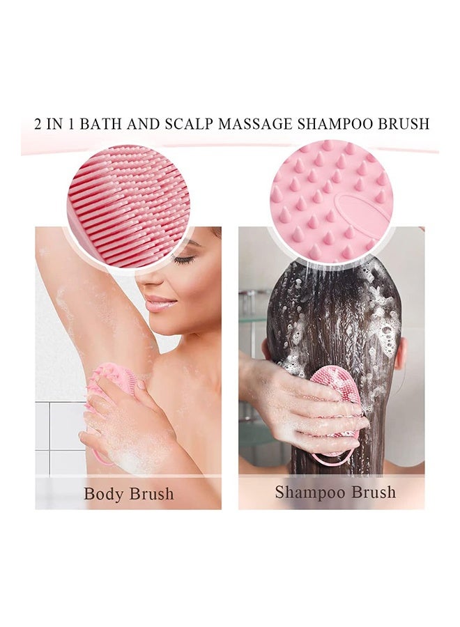 2 Pieces Silicone Body Scrubber, Exfoliating Brush, 2 In 1 Bath And Shampoo Brush, Scalp Massager, Lathers Well, Long Lasting, Easy To Clean,And More Hygienic Than Traditional Loofah  - Image 3