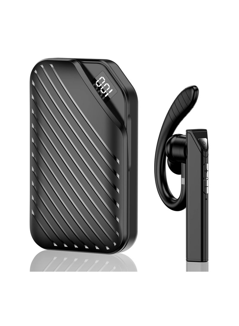 Captaintech Single Ear Bluetooth Headset V5.1t, Single-Ear Bluetooth Earpiece with Charging Bin, 108 Hours Long Battery Life, Adjustible Ear Earphoneswith Noise Canceling Dual-Mic, for Business/Office/Driving - Image 1
