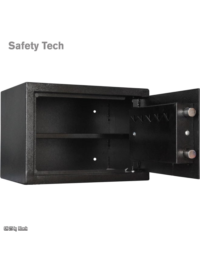 Safety Tech SafetyTech Digital Display Personal Safe Box - Early Alarm Function and 2 Password + Emergency Key 25 * 25 * 35 cm - Black - Image 3