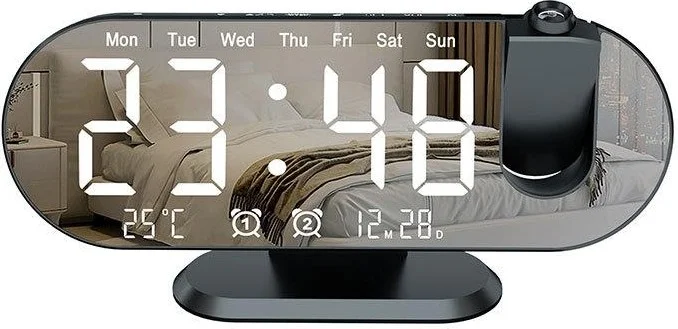 Valkyrie Projection LED Table Clock with Dual Alarm Degrees