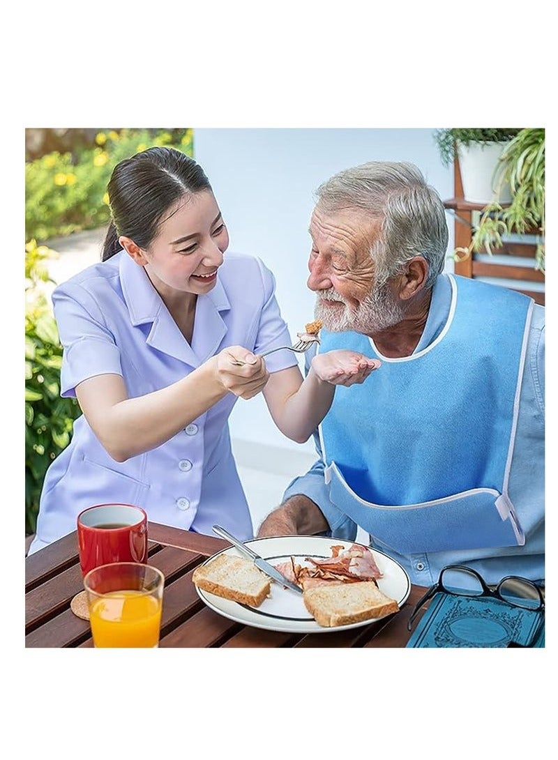 Adult Bibs, Waterproof Eldly Bib, Adult Washable Dining Bibs Mealtime Bib Clothing Protector, for Elderly Men Women, Reusable Clothing Protector - Image 2