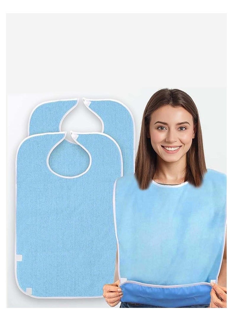 Adult Bibs, Waterproof Eldly Bib, Adult Washable Dining Bibs Mealtime Bib Clothing Protector, for Elderly Men Women, Reusable Clothing Protector - Image 3
