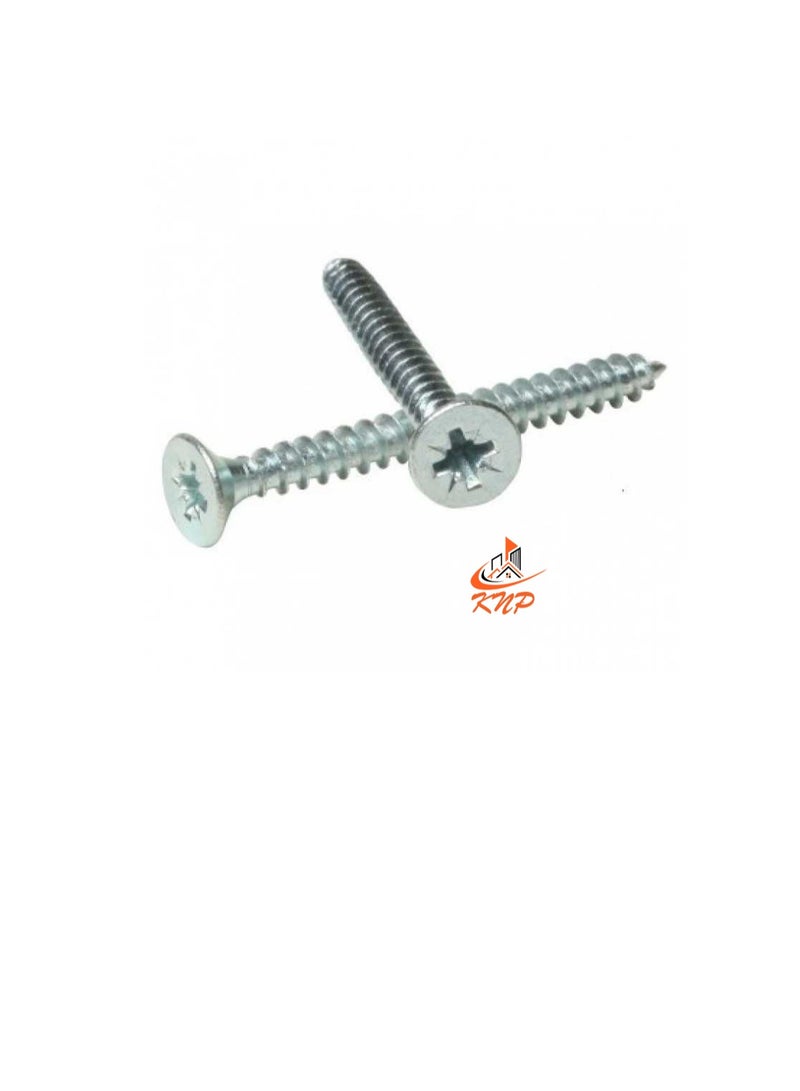 Steel Countersunk Head Twin thread Screws - Pack of 200 (3/4" x 8g)