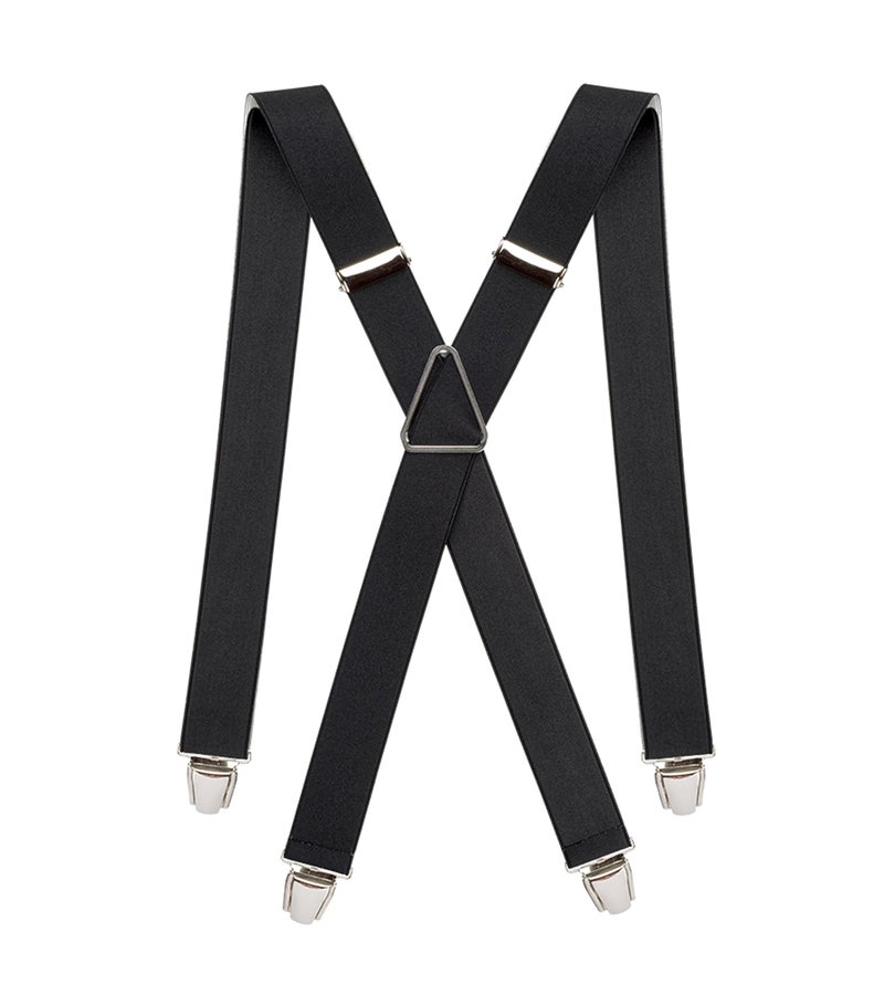 PIERROT Suspenders for Men Premium with Very Strong Clips One Size Adjustable and Reinforced Elastic Band Wide Heavy Duty Suspenders for Men Trousers