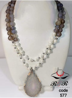 Women's necklace with two layers of natural agate and Mallorca - pzsku/Z7C7B46B9C4F3D392988EZ/45/_/1726286170/75187741-a4cf-4db1-a8e9-9069b1c8c368