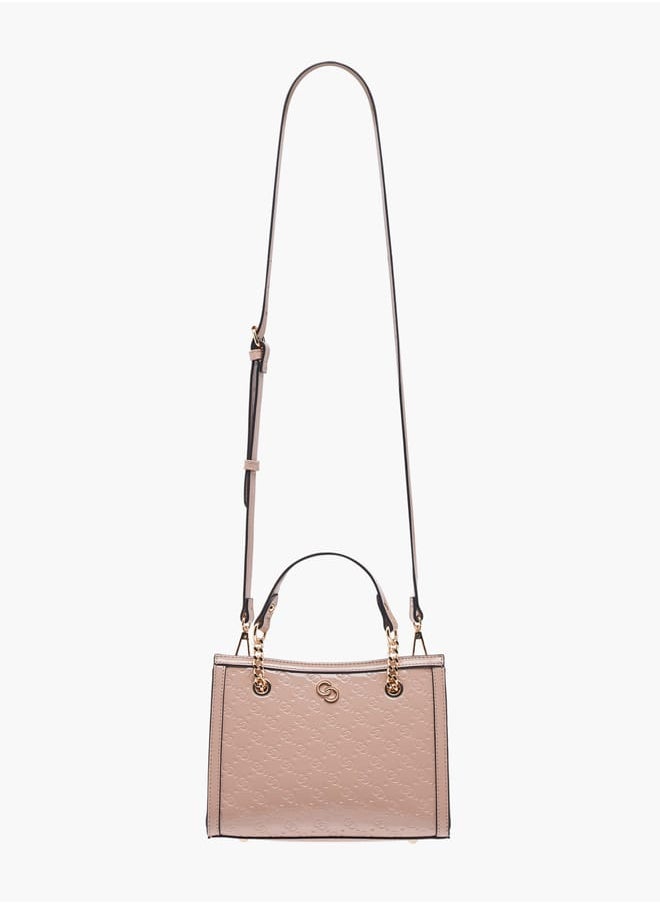 Celeste Women Monogram Embossed Tote Bag with Detachable Strap  - Image 2