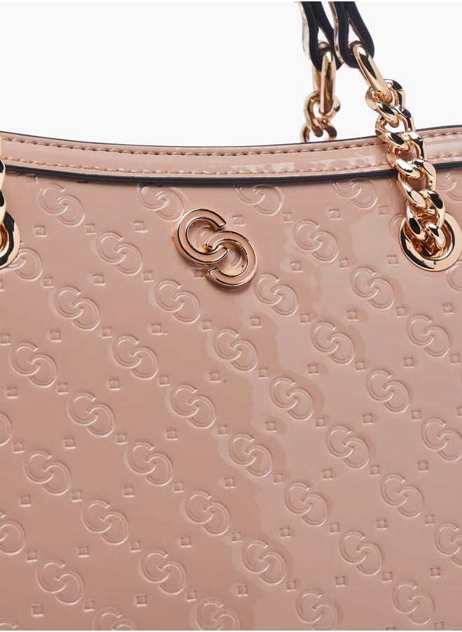 Celeste Women Monogram Embossed Tote Bag with Detachable Strap  - Image 4