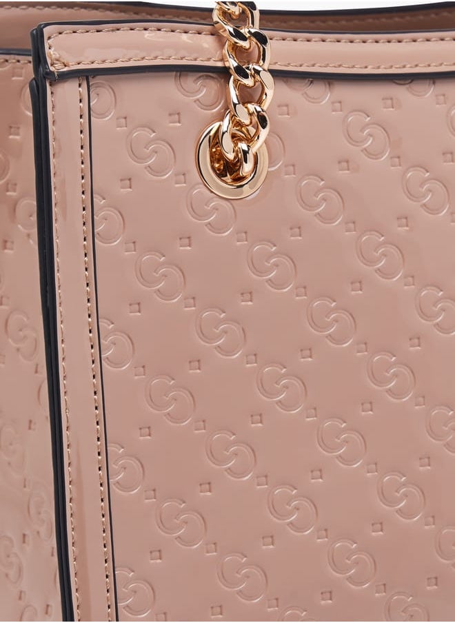 Celeste Women Monogram Embossed Tote Bag with Detachable Strap  - Image 5