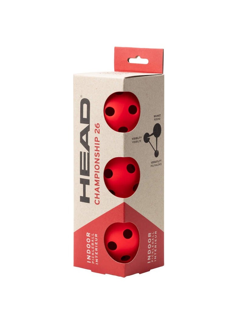 HEAD - Championship 26 Pickleball Balls - Pack Of 3 Balls - Image 1