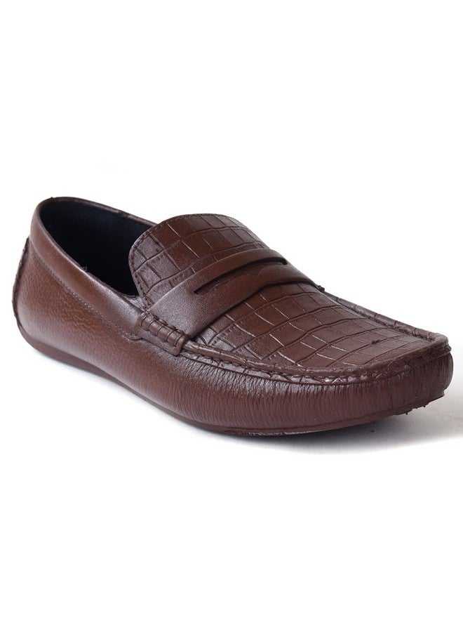 AJANTA Mens Brown Loafers - Image 1
