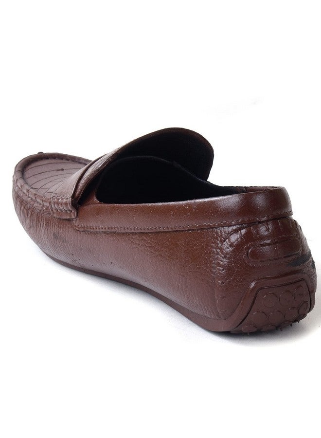 AJANTA Mens Brown Loafers - Image 4