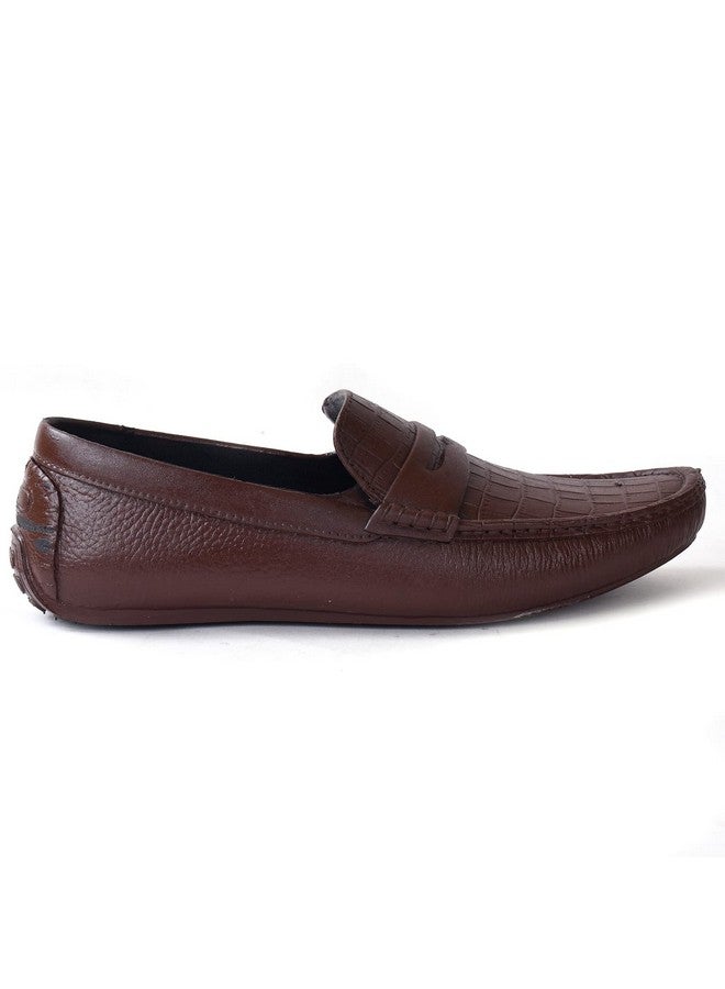 AJANTA Mens Brown Loafers - Image 3
