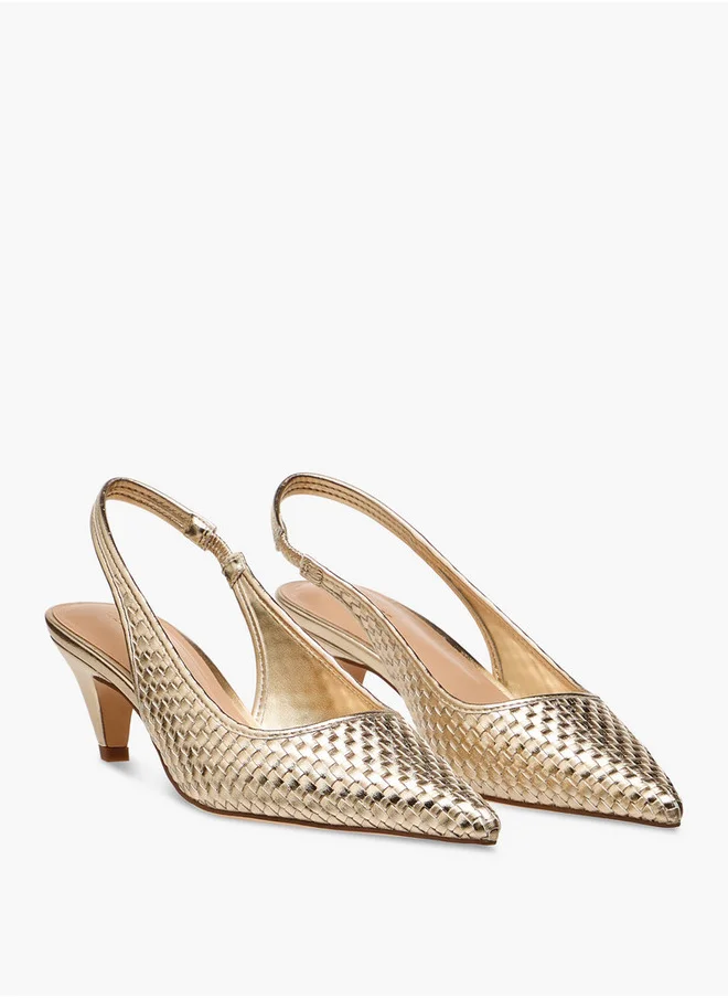 Celeste Women's Pointed Toe Slip-On Shoes with Kitten Heels