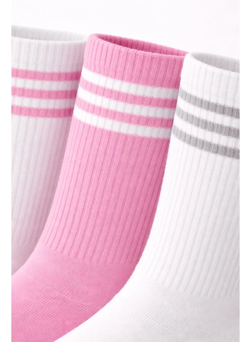 Victor And Jane Girls 3 Pairs Crew Length Sports Socks