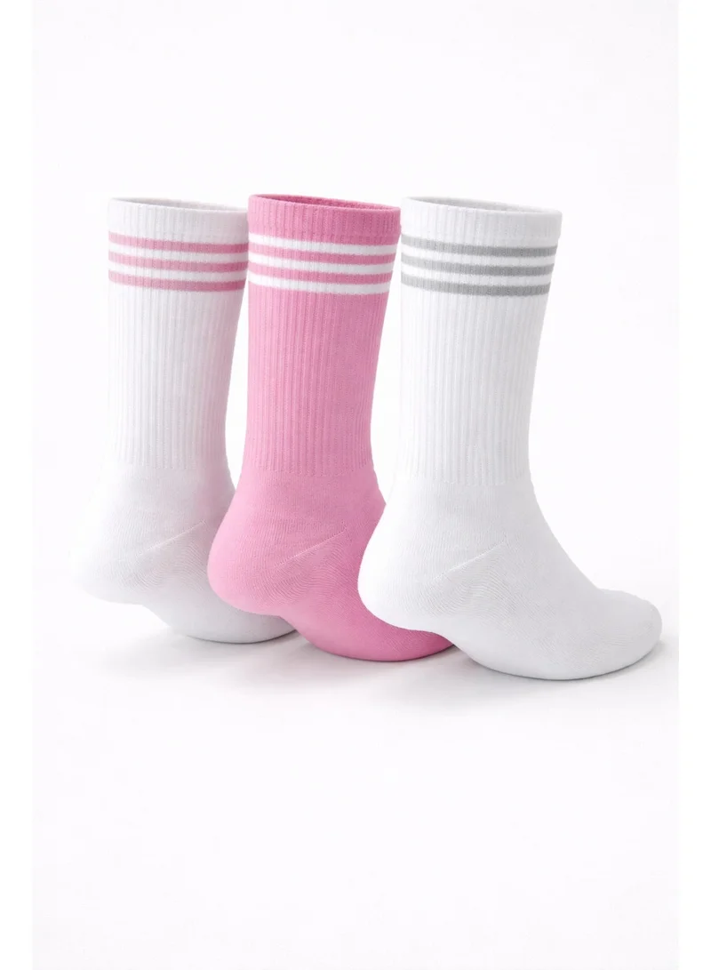 Victor And Jane Pack Of 3 Girls 3 Pairs Crew Length Sports Socks for Women | Best Price UAE