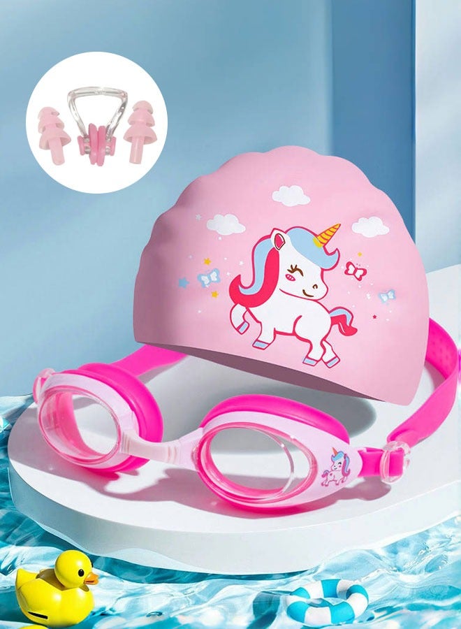 Super ZYouth Kids Swimming Goggles, Children Swim Goggles with Silicone Swim Cap, Anti-Fog Swim Gear with Swimming Earplugs and Nose Clip Set for Boys and Girls  - Image 1
