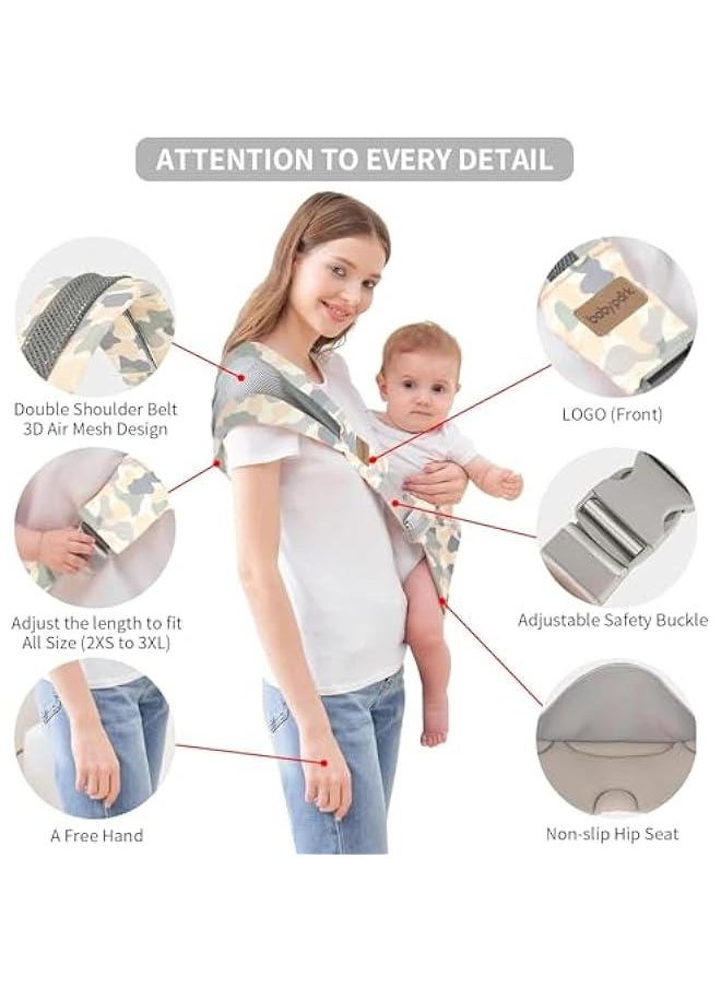 Gonice Baby Sling Carrier, Compact Hipseat One-Shoulder Carrier, Portable Baby Carrier Sling Hip for Newborn to Toddler Infants Carrying up to 44 lbs  - Image 2