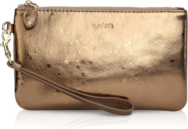 befen Genuine Leather Wristlet Clutch RFID Blocking Bag Cell Phone Wallet Purse Wristlet Wallet Purses and Handbags for Women - Image 1
