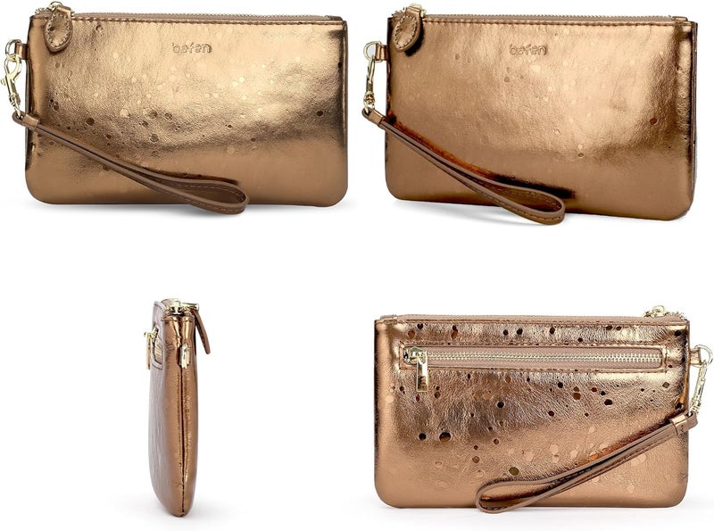 befen Genuine Leather Wristlet Clutch RFID Blocking Bag Cell Phone Wallet Purse Wristlet Wallet Purses and Handbags for Women - Image 5